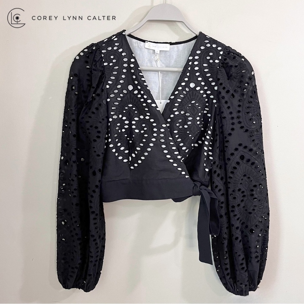 NWT Corey Lynn Calter Leo Lace Wrap Top